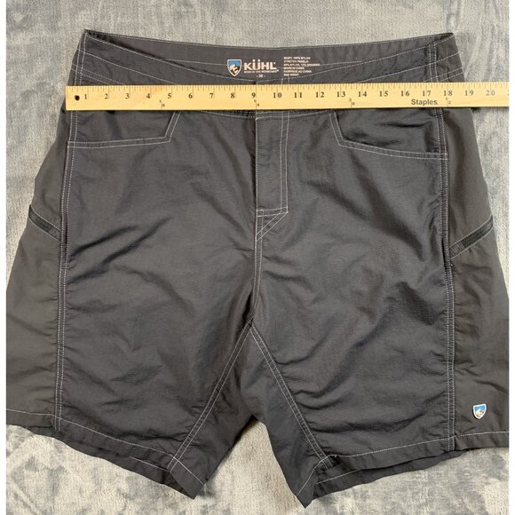 Kuhl Board Shorts Men Sz 36 Black Gray Pockets Hybrid Fishing Outdoor Swim Surf - Picture 8 of 9